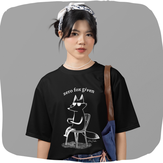 T-shirt oversized en coton bio – Imprimé Zero Fox Given