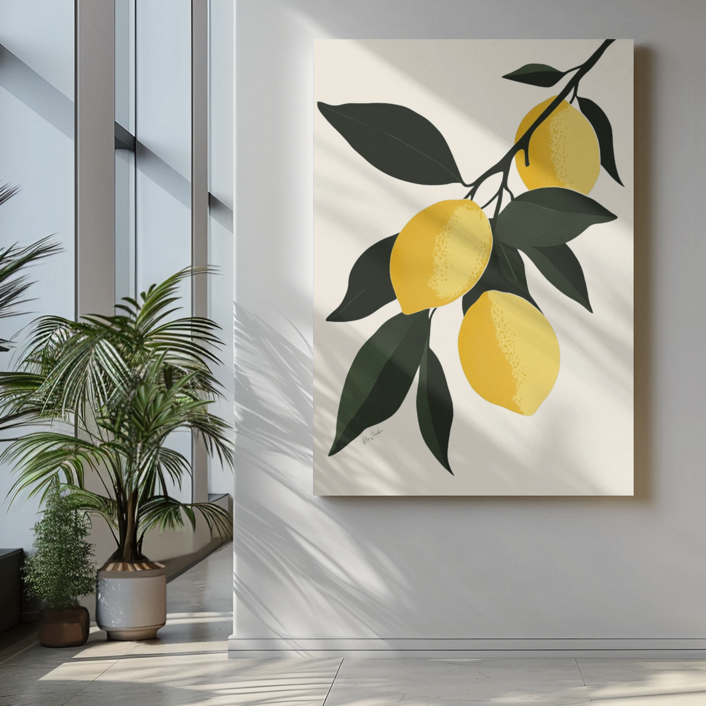 Póster con estampado de limonero - Póster botánico en papel ecológico FSC