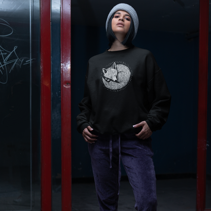 Ultra-soft organic cotton cropped sweater – Medium weight – Fox pattern