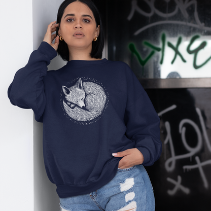 Ultra-soft organic cotton cropped sweater – Medium weight – Fox pattern