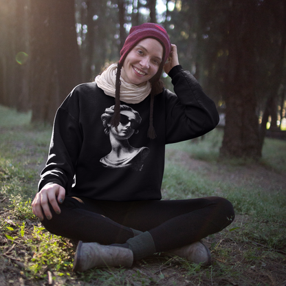 Pull en coton bio – Buste antique de femme avec lunettes de soleil