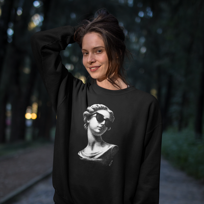 Pull en coton bio – Buste antique de femme avec lunettes de soleil