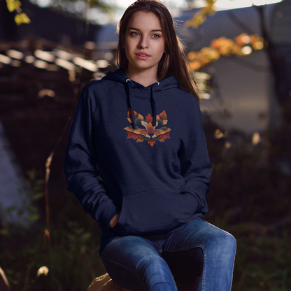 Sweatshirt à capuche en coton bio – Épaisseur moyenne – Renard en feuilles d'érable