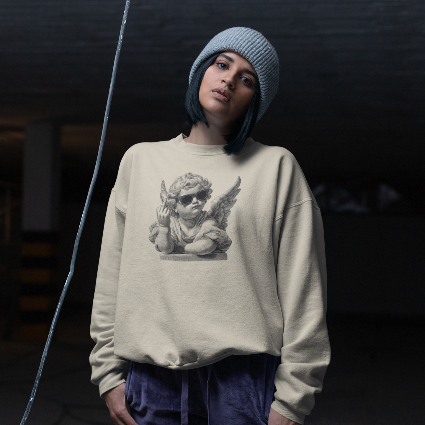 Pull en coton bio – Épaisseur moyenne – Ange rebelle