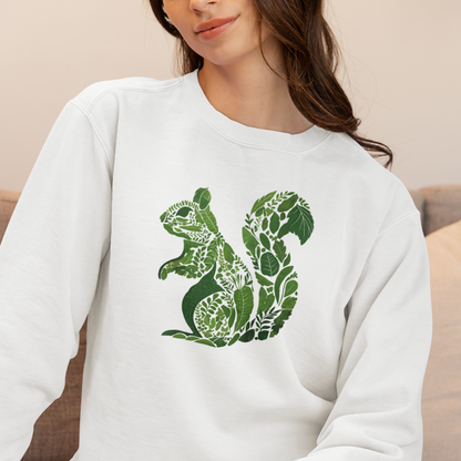 Pull en coton durable – Feuilles vertes en forme d'écureuil