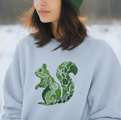 Pull en coton durable – Feuilles vertes en forme d'écureuil