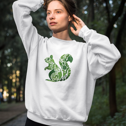 Pull en coton durable – Feuilles vertes en forme d'écureuil