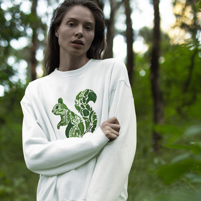 Pull en coton durable – Feuilles vertes en forme d'écureuil