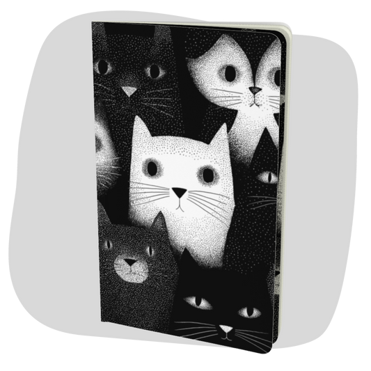 Carnet écoresponsable – Petit – Illustration minimaliste de chats noir et blanc
