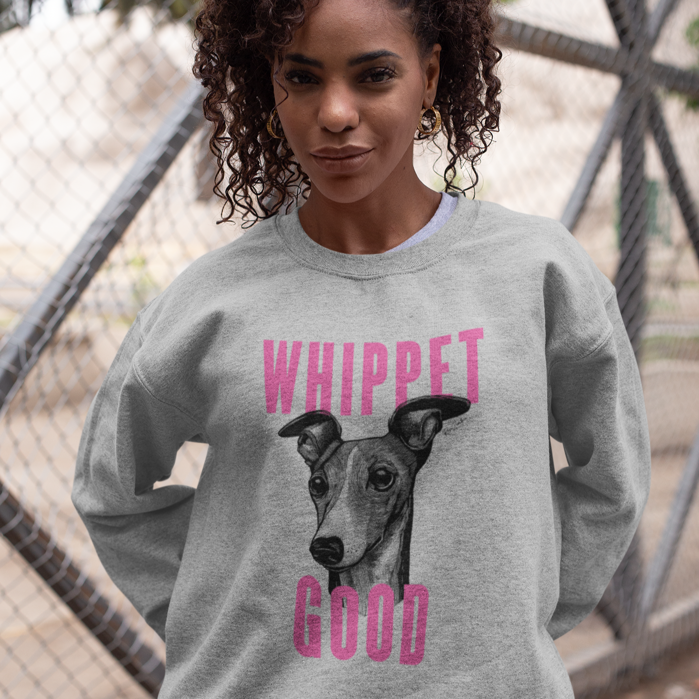 Pull épais en coton bio – Imprimé humoristique citation Whippet Good