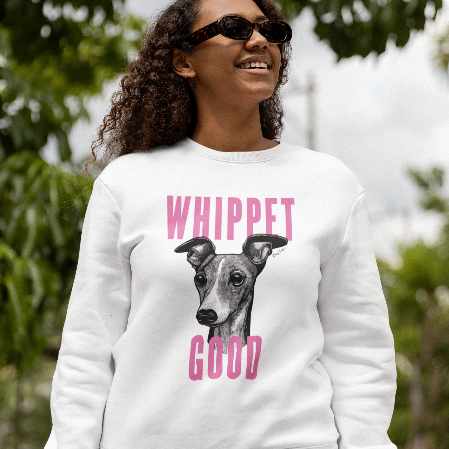 Pull épais en coton bio – Imprimé humoristique citation Whippet Good