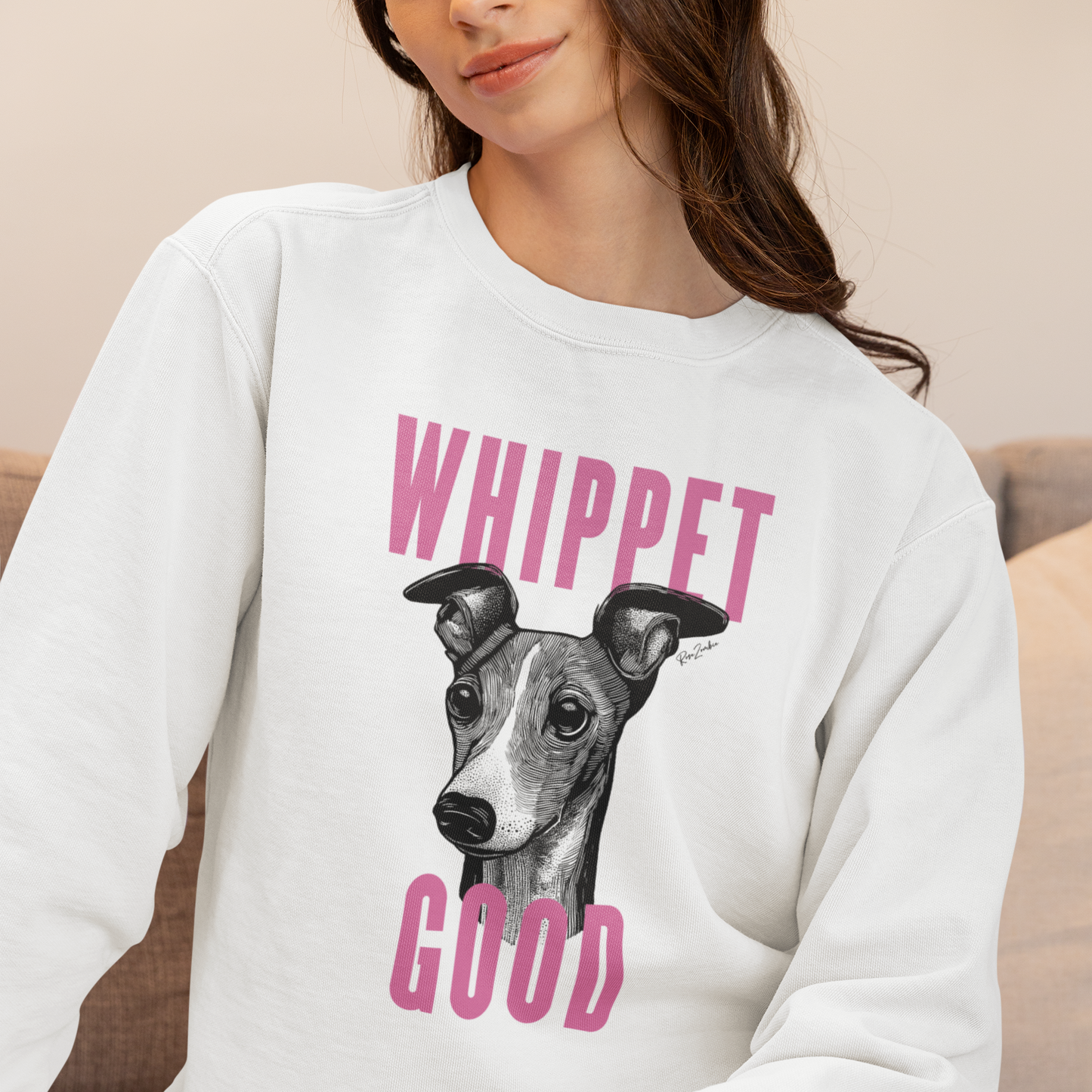 Pull épais en coton bio – Imprimé humoristique citation Whippet Good