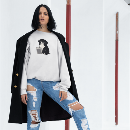 Organic Cotton Sweater – Midweight – Dog and Iced Coffee Mug