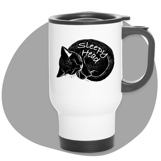 Tasse de voyage 14 oz isothermique - imprimé amusant de chat