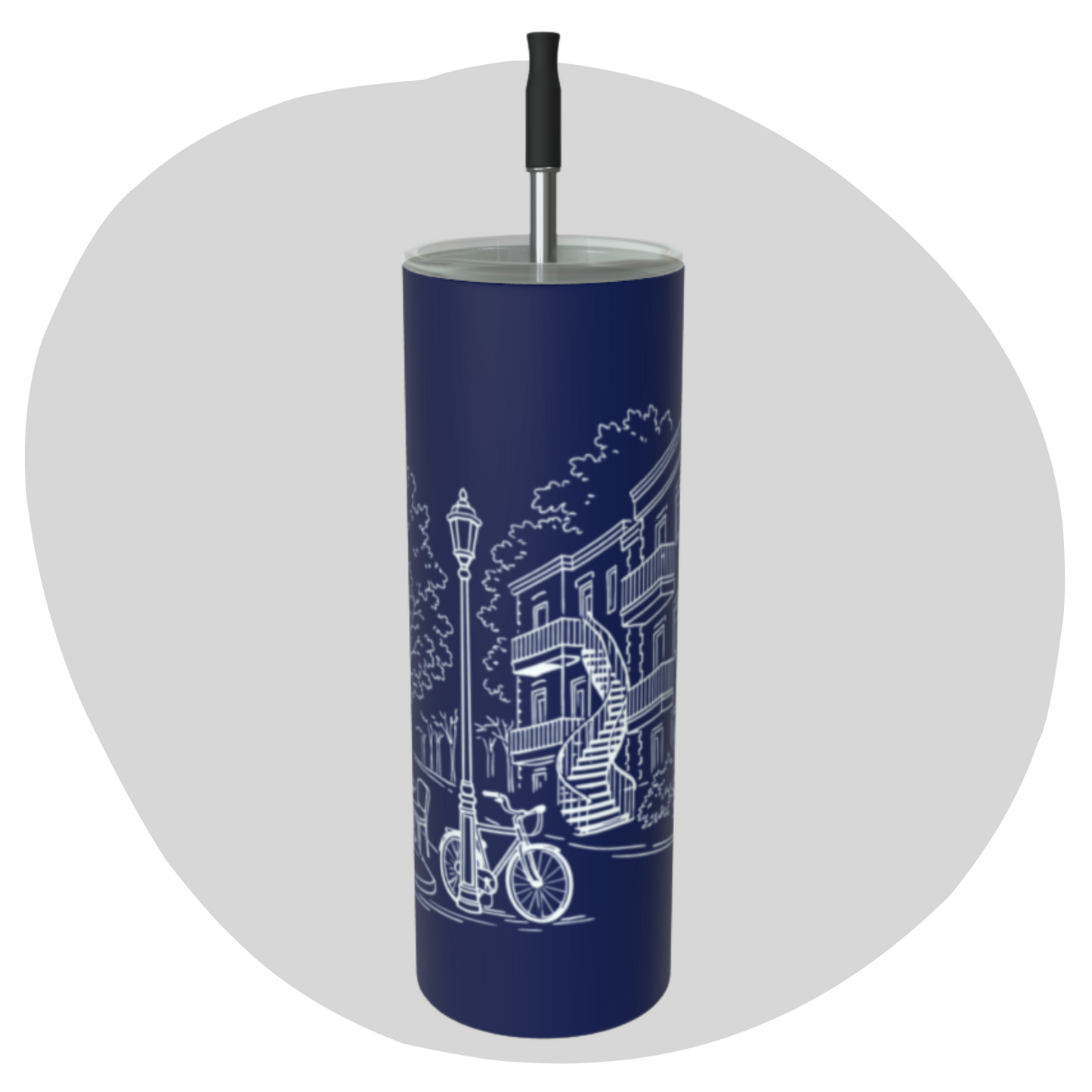 Gobelet en inox 20 oz avec paille réutilisable – Quartier Plateau Mont-Royal