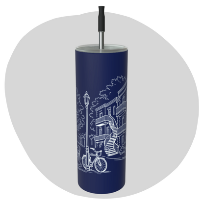 Gobelet en inox 20 oz avec paille réutilisable – Quartier Plateau Mont-Royal