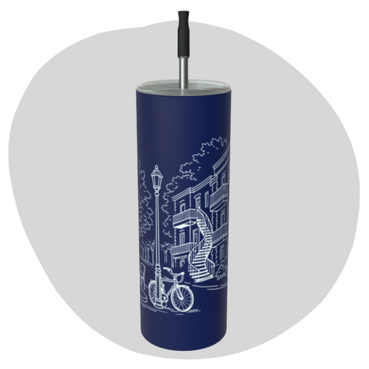 Gobelet en inox 20 oz avec paille réutilisable – Quartier Plateau Mont-Royal
