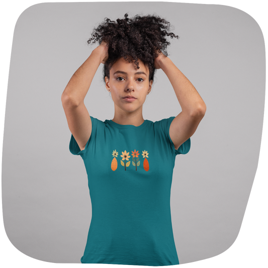 T-shirt unisexe en coton biologique Hibiscus - Motif floral - rose zombie