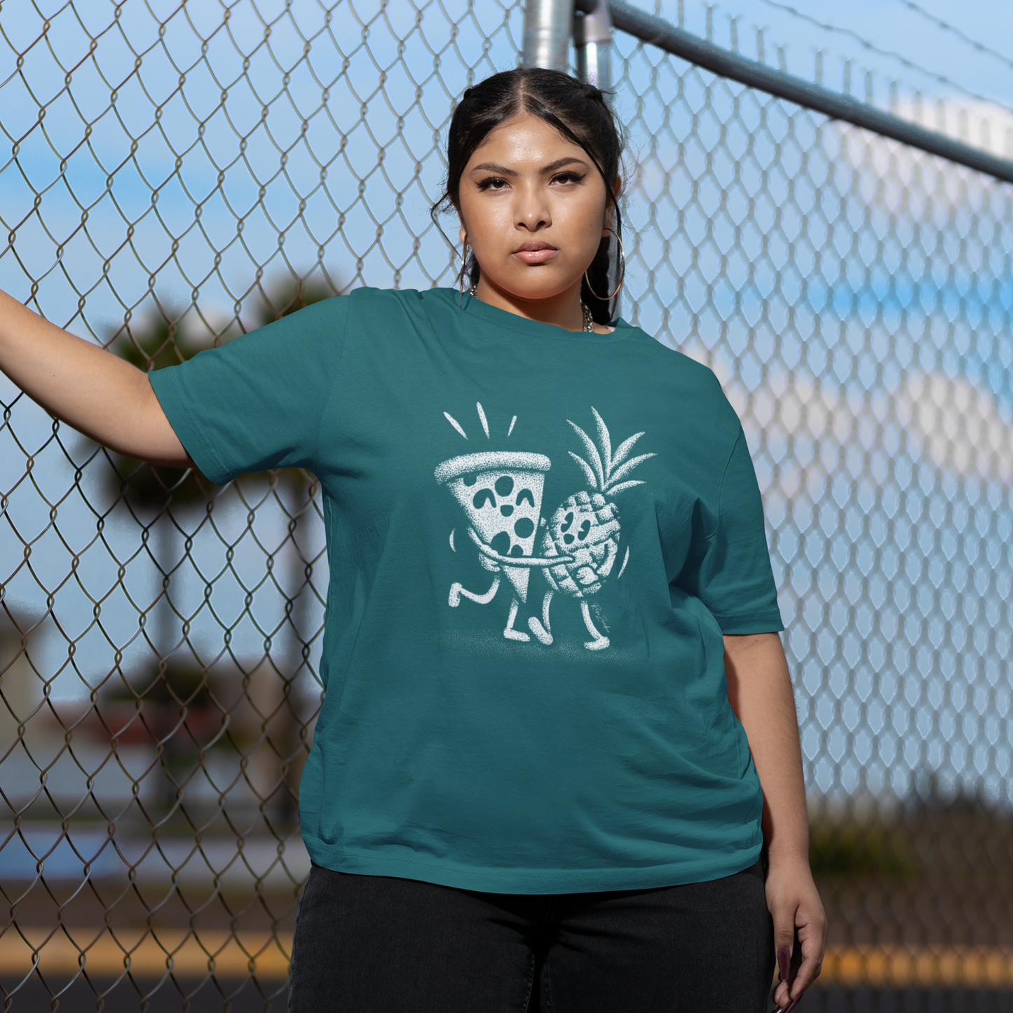 T-shirt en coton bio - Pizza et ananas