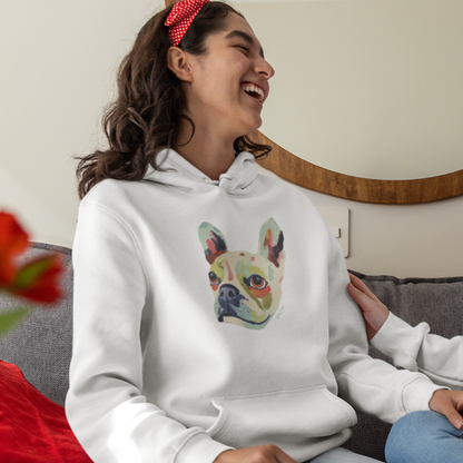 Sweat à capuche en coton durable – Imprimé bouledogue français