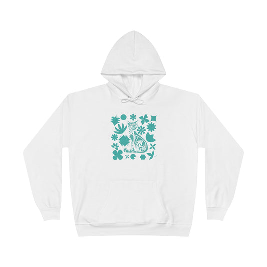 Sweat à capuche - Motif géométrique de chat - rose zombie