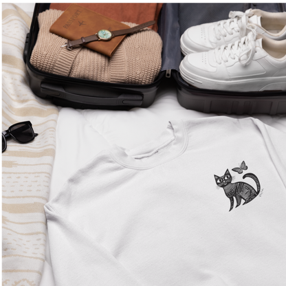 Pull écolo - Motif de chat - rose zombie