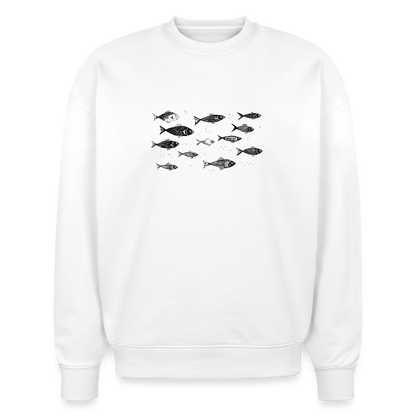Pull surdimensionné en coton bio - Motif de poisson - rose zombie