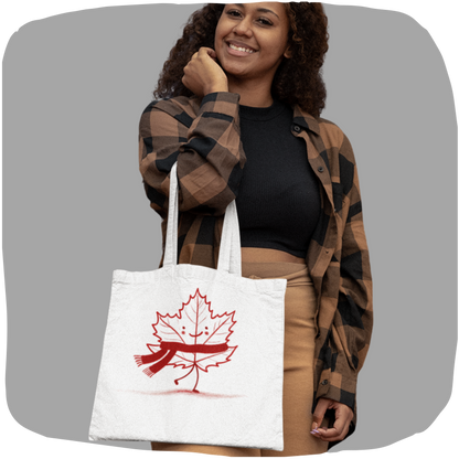 Sac tote en coton écolo - Feuille d'érable avec un foulard