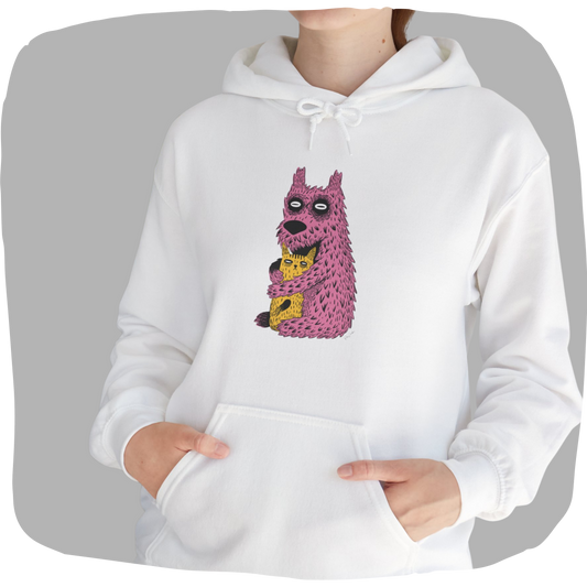 Sweat à capuche en coton durable – Design créatures câlines