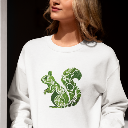 Pull en coton durable – Feuilles vertes en forme d'écureuil