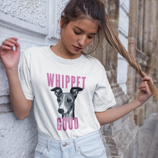 T-shirt blanc à la coupe classique écolo - Imprimé ludique de chien