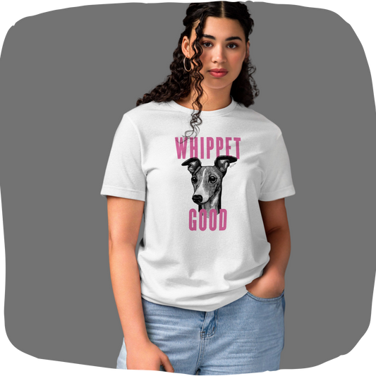 T-shirt blanc à la coupe classique écolo - Imprimé ludique de chien