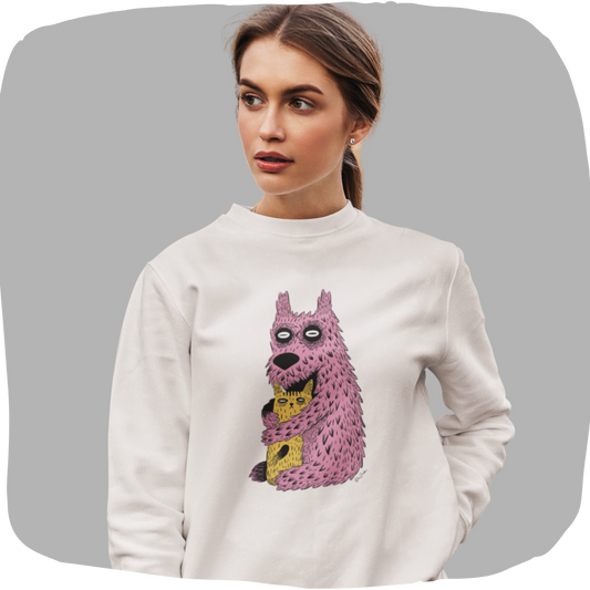 Pull en coton bio  – Épaisseur moyenne – Illustration de créatures adorables