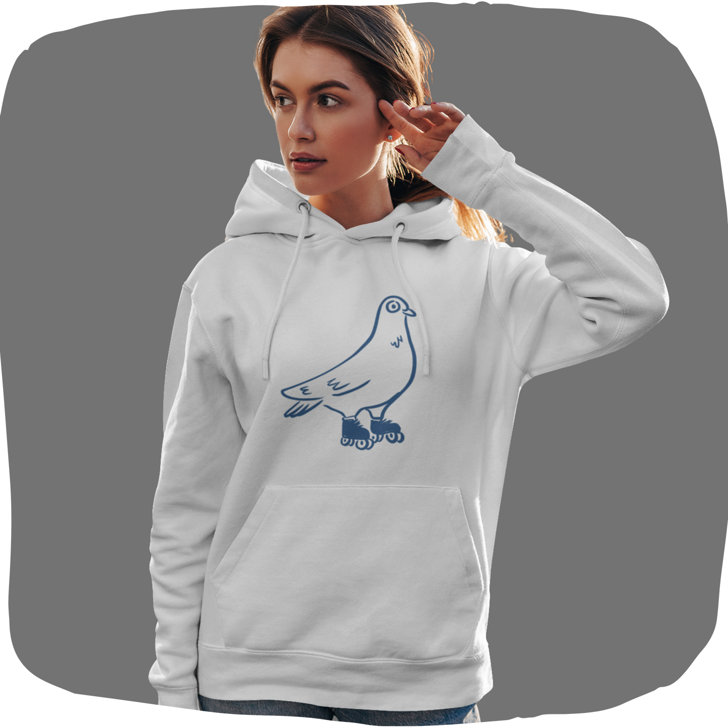 Sweat à capuche en coton durable – Pigeon à roulettes