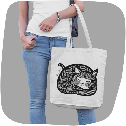 Sac tote en matériaux recyclés - Adorable imprimé de chat