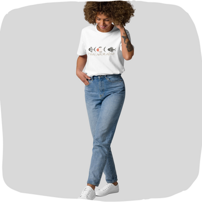 T-shirt femme en coton biologique - Motif de poisson