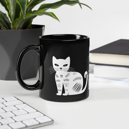 Tasse en céramique Kobe B - Motif de chats - rose zombie