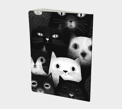 Carnet écoresponsable – Grand – Illustration minimaliste de chats noir et blanc