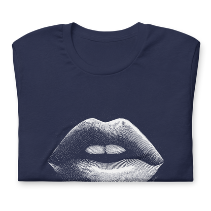 T-shirt écolo en coton recyclé – Motif artistique de lèvres