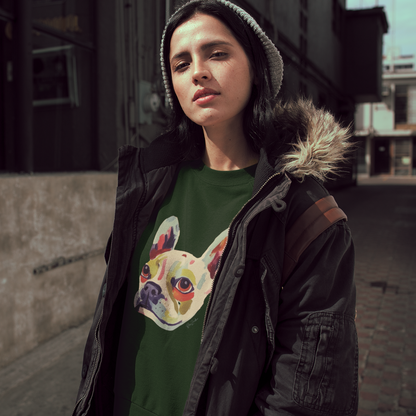Sustainable Cotton Sweater - Colorful French Bulldog