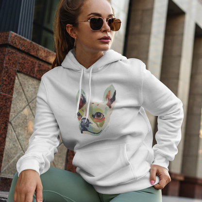 Sweat à capuche en coton durable – Imprimé bouledogue français
