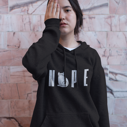 Sweat à capuche en coton bio - Chat ludique et minimaliste