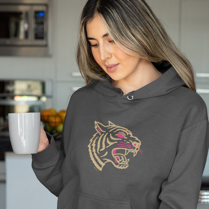 Sweat à capuche en coton durable – Motif de tête de tigre sauvage