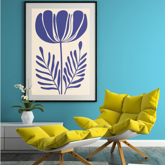 Poster imprimé série Marigot - Motif floral - rose zombie