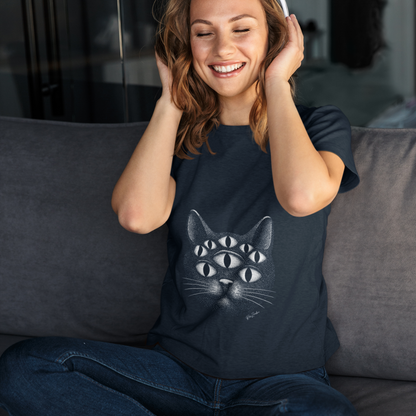 T-shirt en coton bio - Chat psychédélique