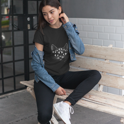 T-shirt en coton bio - Chat psychédélique