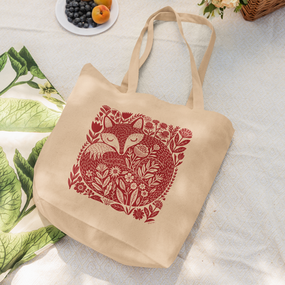 Organic Cotton Tote Bag — Sleeping Fox Folk Art