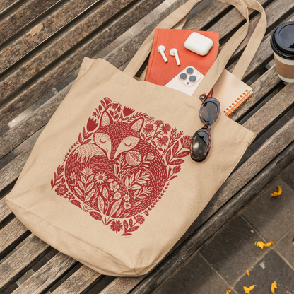Organic Cotton Tote Bag — Sleeping Fox Folk Art