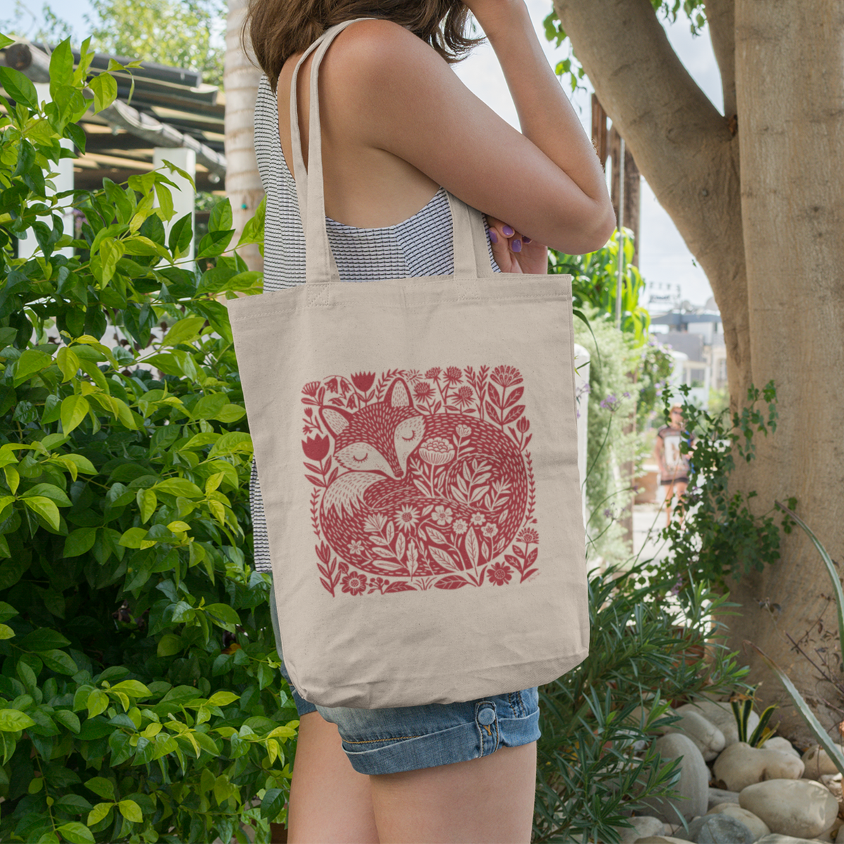 Organic Cotton Tote Bag — Sleeping Fox Folk Art