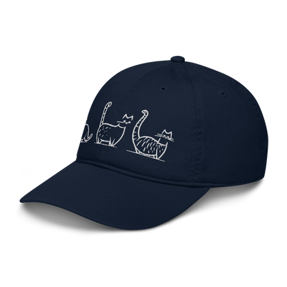 Casquette en coton biologique Kawaii - Motif de chats brodé - rose zombie